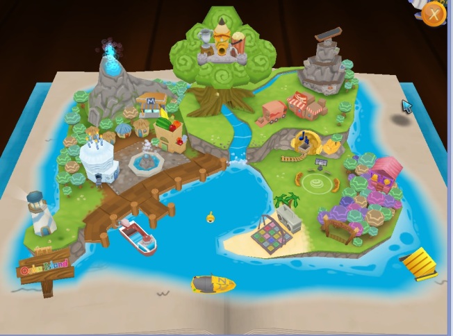 Ooka Island's map filled with areas to explore 