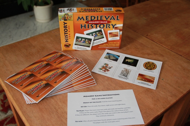 Fresh out of the box: The Classical Historian Medieval History Memory game cards and instruction sheet